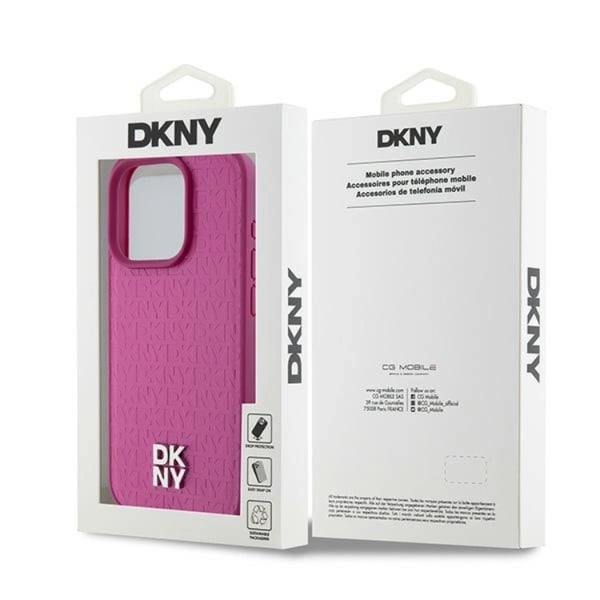 DKNY Mobilskal till iPhone 15 Pro Magsafe Läder Pattern Metal Logo