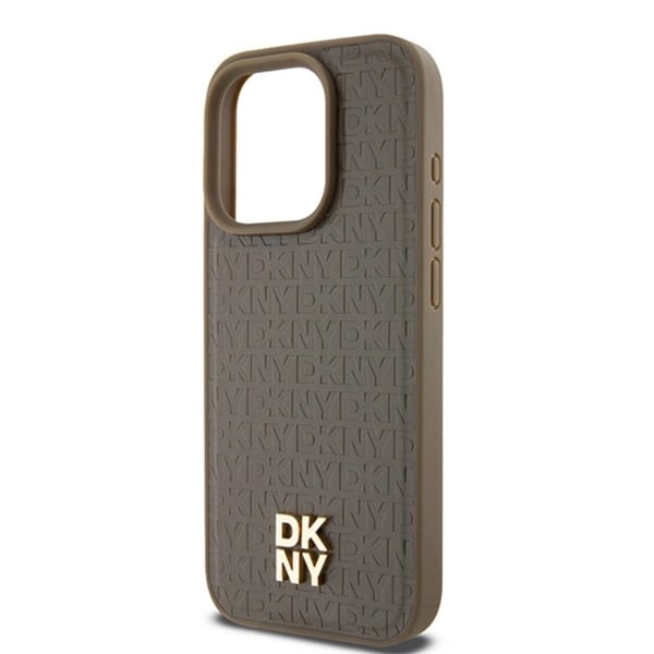 DKNY Mobilskal till iPhone 15 Pro Magsafe Läder Pattern Metal Logo