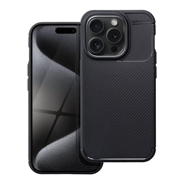iPhone 15 Pro Carbon Premium -suojakuori - Musta