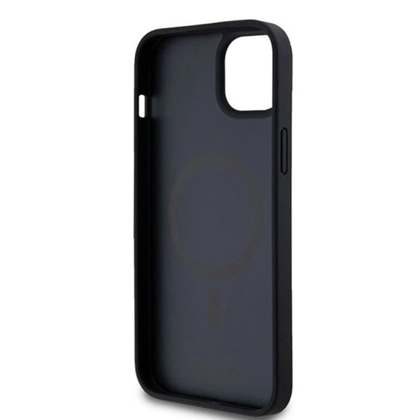 DKNY Mobilskal till iPhone 15/14 Plus Magsafe Läder Pattern Metal Logo