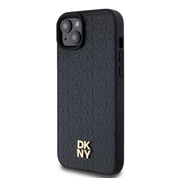 DKNY Mobilskal till iPhone 15/14 Plus Magsafe Läder Pattern Metal Logo