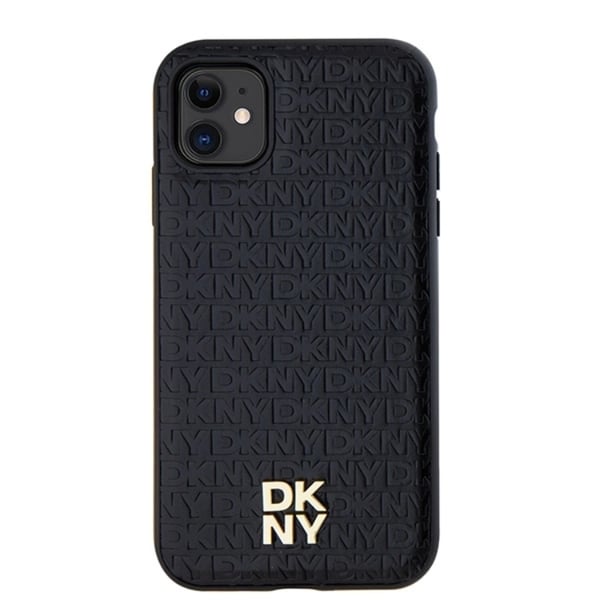 DKNY Mobilskal till iPhone 11/XR Magsafe Läder Pattern Metal Logo