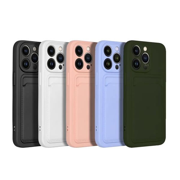 Mobilskal till iPhone 15 Pro Korthållare - Rosa