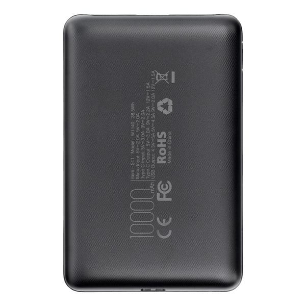 VEGER Strømbank 10000mAh PD QC 3.0 2A 22.5W S11 - Sort