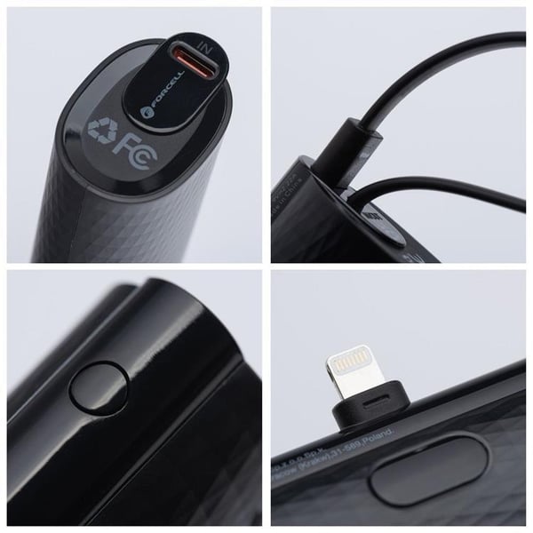 Forcell Powerbank 5000 mAh Lightning PD 20W F5K3 F-ENERGY - Svart