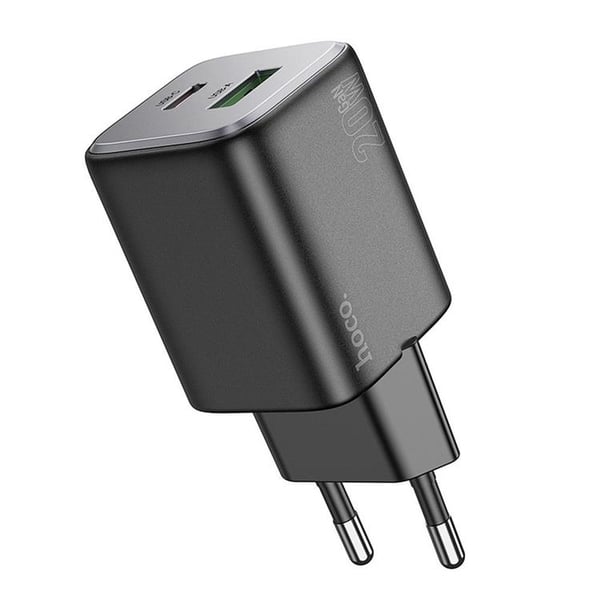 Hoco Väggladdare 1xUSB-C 1xUSB-A 20W N41 - Svart