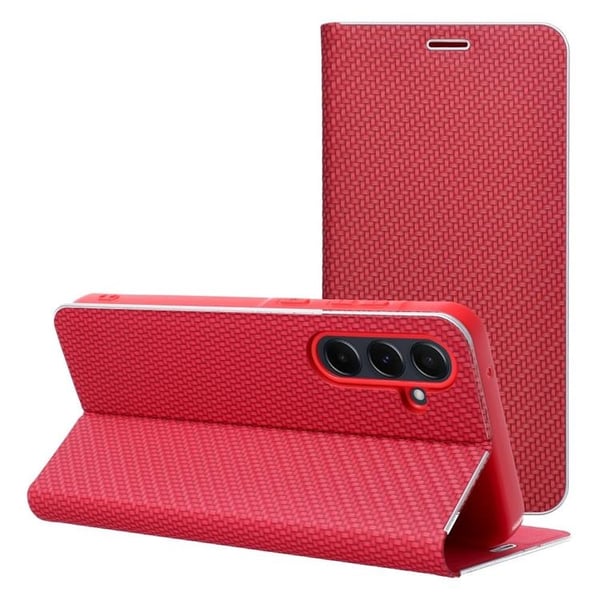 Galaxy A25 5G Plånboksfodral Luna Carbon - Röd