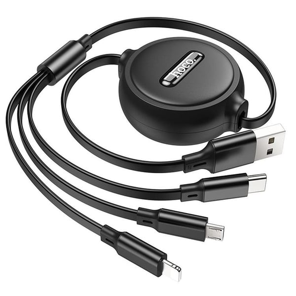 Hoco 3in1 USB-A till USB-C Lightning microUSB kabel X75 1m