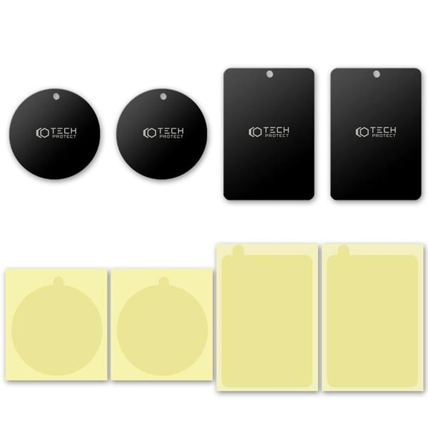 Tech-Protect [4-Pack] Metallplatta Magnetic Bilfäste - Svart