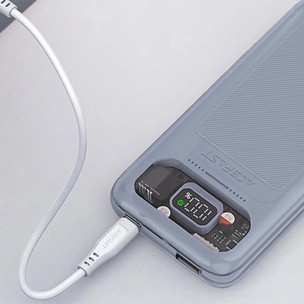 Acefast Powerbank 10000mAh 30W Sparkling Series M1 - Harmaa