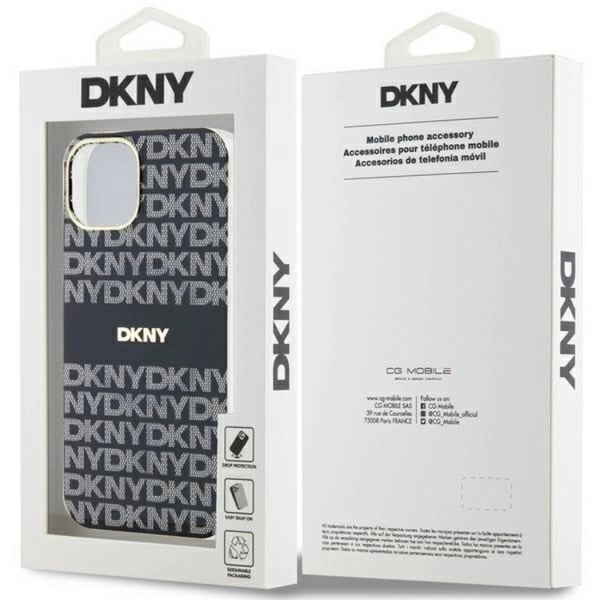 DKNY Mobilskal till iPhone 15/14/13 Magsafe IML Mono & Stripe - Svart
