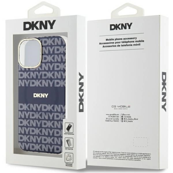DKNY Mobilskal till iPhone 15/14/13 Magsafe IML Mono & Stripe - Blå