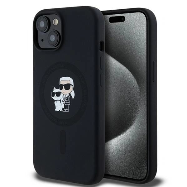 Karl Lagerfeld Mobilskal till iPhone 15/14 Plus Magsafe Silikon - Svart