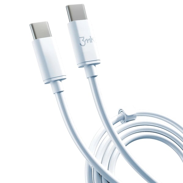3mK Hyper USB-C til USB-C kabel 100W 2m - Hvid