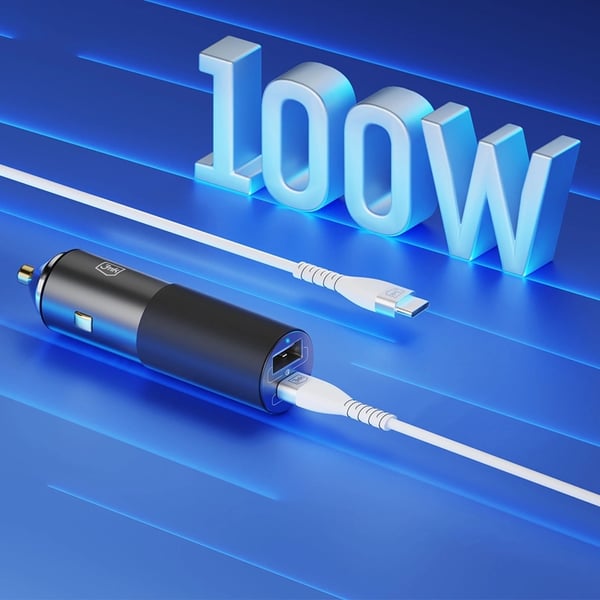3MK Billaddare 100W USB-C USB-A Hyper - Silver