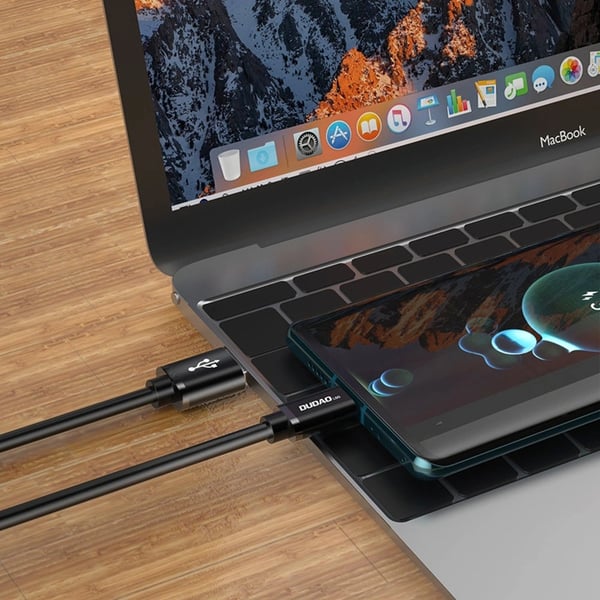 Dudao USB-C till USB-A kabel 1m Super Fast Charge - Svart