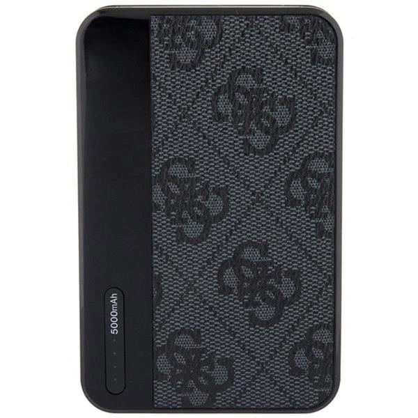 Guess Powerbank 5000mAh 15W Läder Metal Logo - Svart