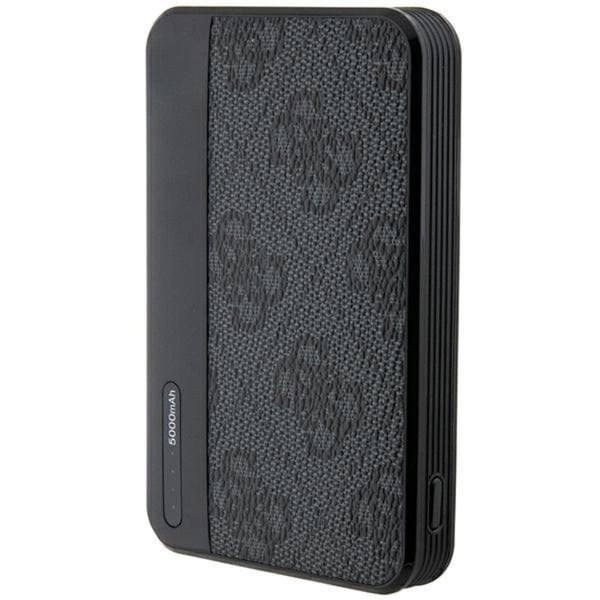 Guess Powerbank 5000mAh 15W Läder Metal Logo - Svart