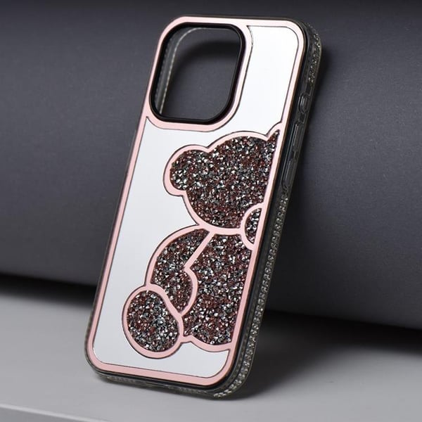 Telefontaske til iPhone 16 Bamse - Lyserød