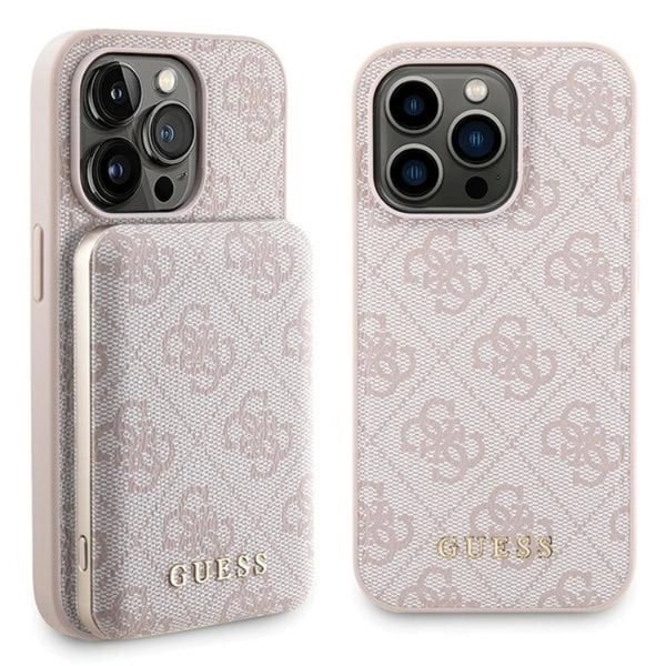 Guess Mobilskal till iPhone 15 Pro Max Med Powerbank 5000mAh Magsafe Metal Logo
