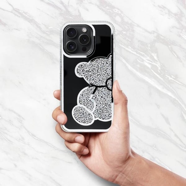 Matkapuhelimen kuori iPhone 16 Pro Teddy Bear - Hopea