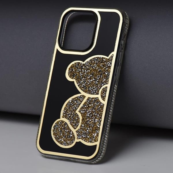 Telefontaske til iPhone 16 Pro Bamse - Guld