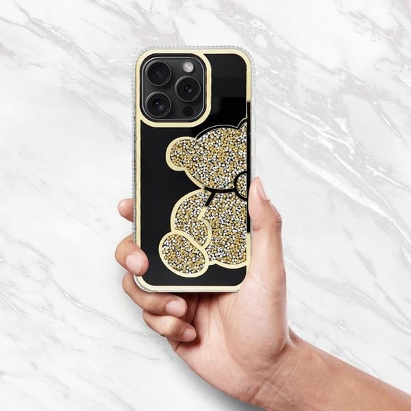 Mobilskal till iPhone 16 Pro Max Teddy Bear - Guld