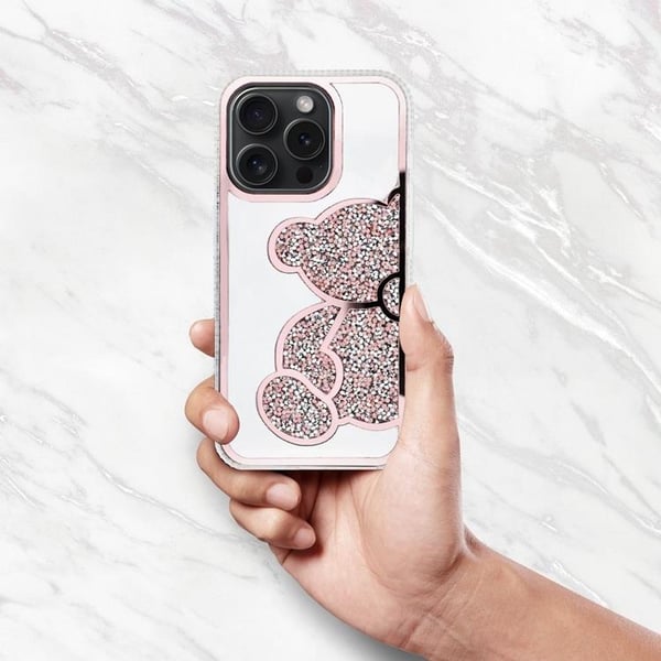Mobilskal till iPhone 14 Pro Teddy Bear - Rosa
