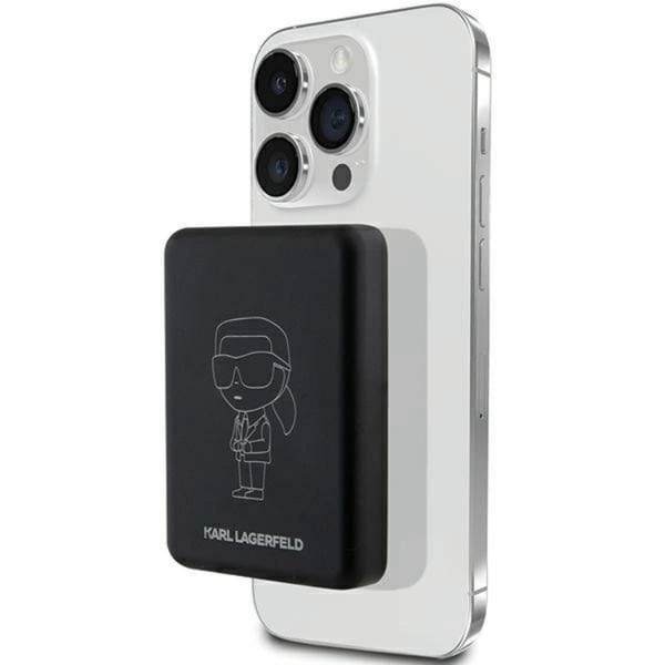 Karl Lagerfeld Trådlös Magsafe Powerbank 5000mAh NFT Outline Ikonik - Svart