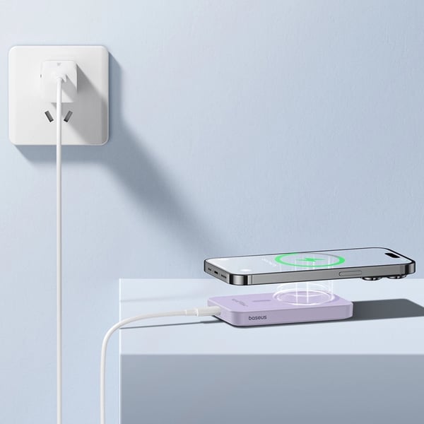 Baseus Powerbank 5000mAh 20W Mini Med USB-C Kabel - Lilla