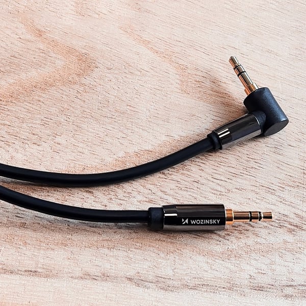 Wozinsky AUX Kabel Vinklad Mini Jack 1.5m - Svart