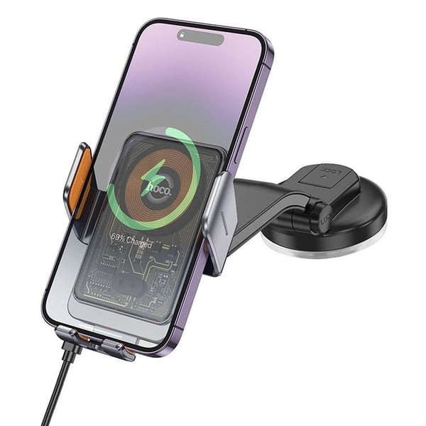 Hoco Autoteline Langattomalla Latauksella 15W HW8 - Musta
