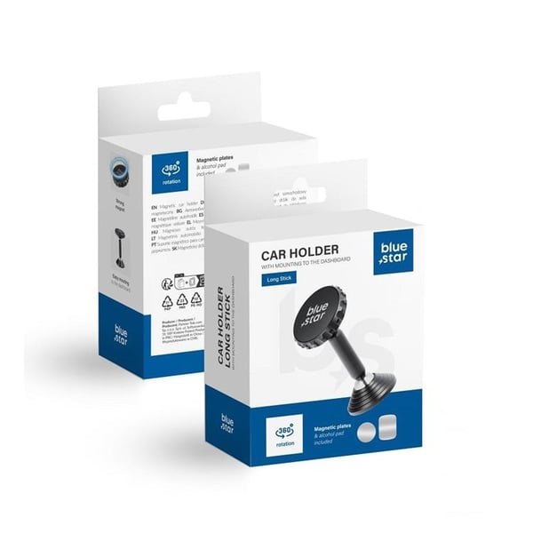 Blue Star Magnetisk Skrivebordsholder Lang Pind - Sort