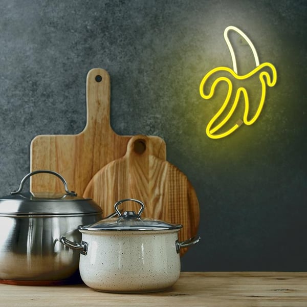Forever Light LED Neon BANANA Bat FLNE10 + USB - Gul/Vit