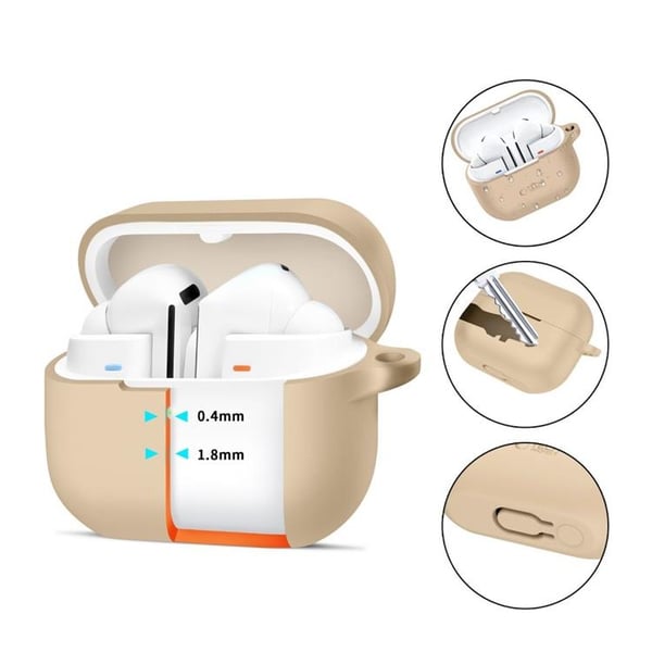 Tech-Protect Galaxy Buds 3/3 Pro Skal Silikon Hook - Cafe Latte