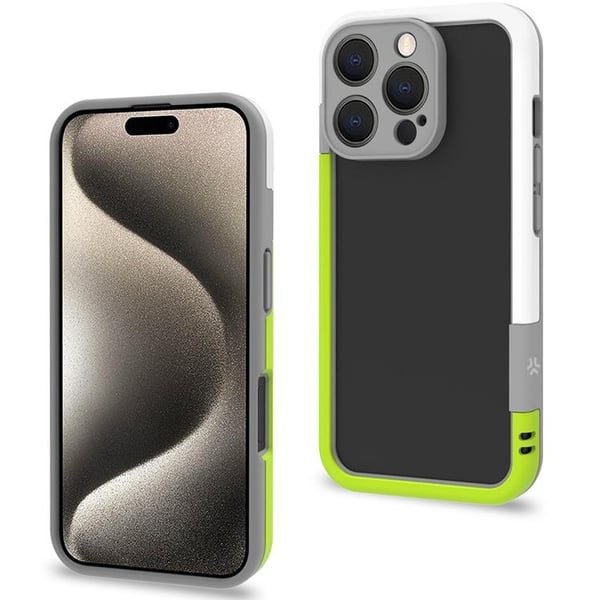 Celly Mobilskal till iPhone 16 Pro Max Bumper - Vit/Limegrön