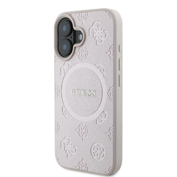 Guess Mobilskal till iPhone 16 Magsafe Saffiano Peony Classic Logo