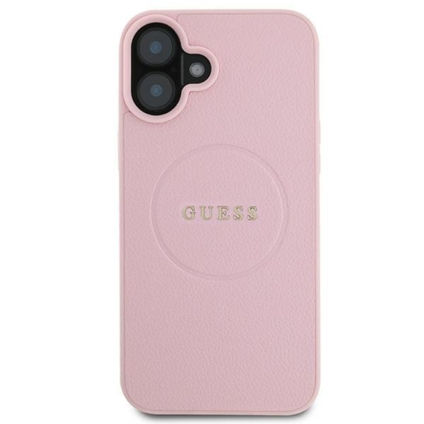 Guess Mobilskal till iPhone 16 Plus Magsafe Grained Ring - Rosa