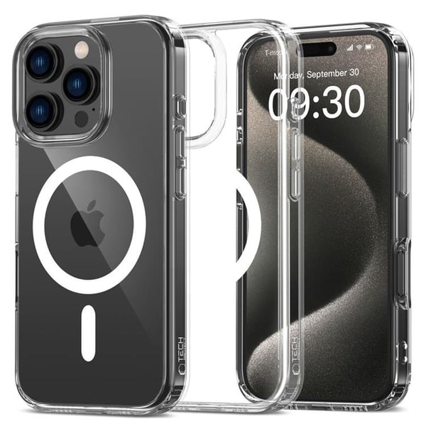 Tech-Protect Mobilskal till iPhone 16 Pro Magsafe Flexair Hybrid - Clear