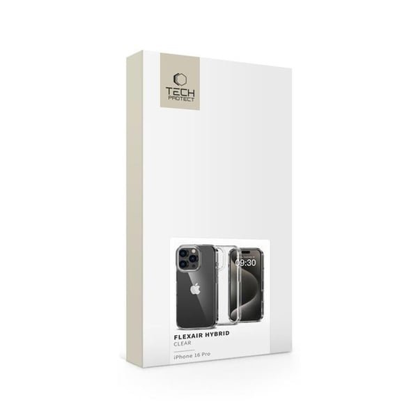 Tech-Protect Mobilskal till iPhone 16 Pro Flexair Hybrid - Clear