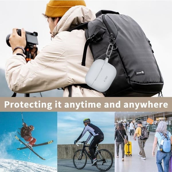Tech-Protect Apple Airpods 3 -silikonikuori koukulla - Laventeli
