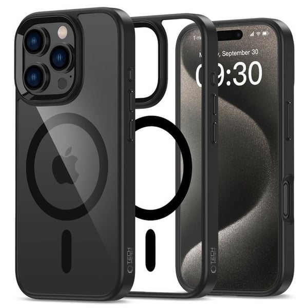 Tech-Protect Telefontaske til iPhone 16 Pro Magsafe Magmat - Sort/Klar