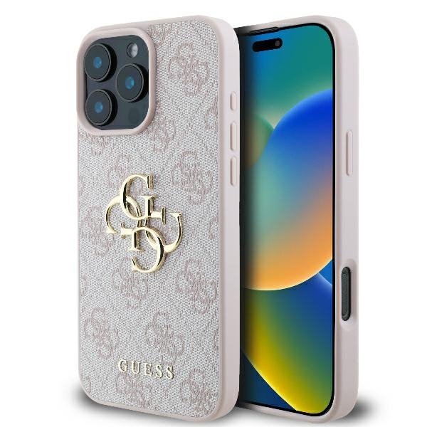 Guess Telefontaske til iPhone 16 Pro Max 4G Stort Logo - Lyserød