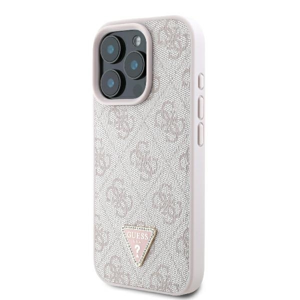 Guess Mobilcover til iPhone 16 Pro Max 4G Triangle Strass - Rosa