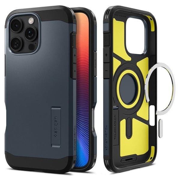 Spigen telefontaske til iPhone 16 Pro Max MagSafe Tough Armor - Metal Slate