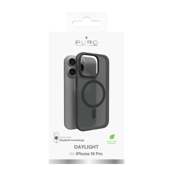 Puro Mobilskal till iPhone 16 Pro Magsafe Daylight Silikon - Svart