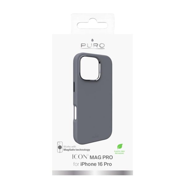 Puro Mobilskal till iPhone 16 Pro Magsafe Icon Pro Silikon - Mörkgrå