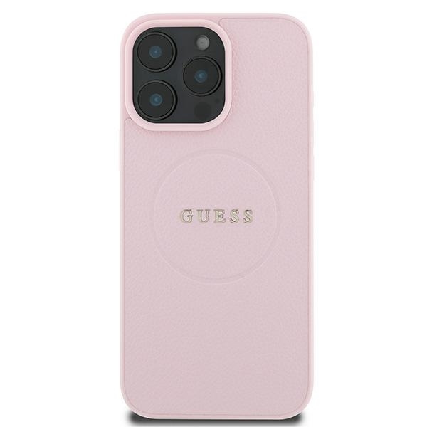 Guess Mobilskal till iPhone 16 Pro MagSafe Grained Ring - Rosa