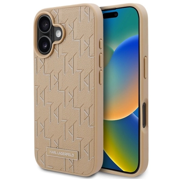 Karl Lagerfeld Mobilskal till iPhone 16 MagSafe Hot Stamp - Beige Karl Lagerfeld Mobilskal till iPhone 16 MagSafe Hot Stamp - Beige