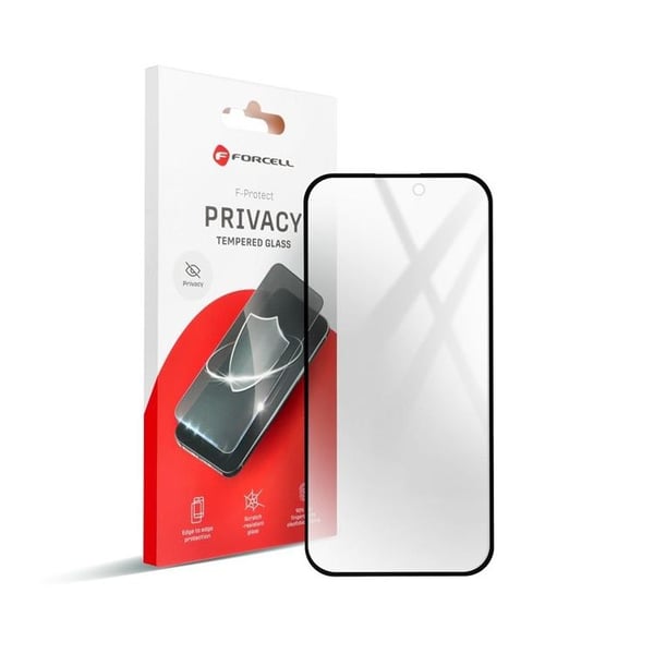 Forcell iPhone X/XS/11 Pro Karkaistu lasi näytönsuoja Privacy - Musta
